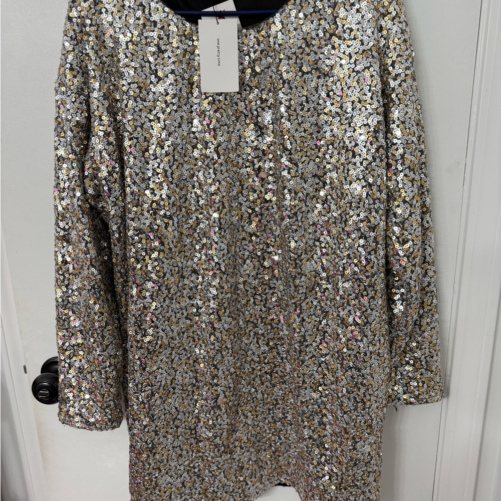 Sequin Long Sleeve Dress